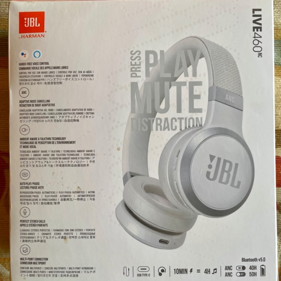 JBL Live 460NC wireless on-ear Noise Cancelling headphones with 50H battery, NIB - Picture 2 of 3